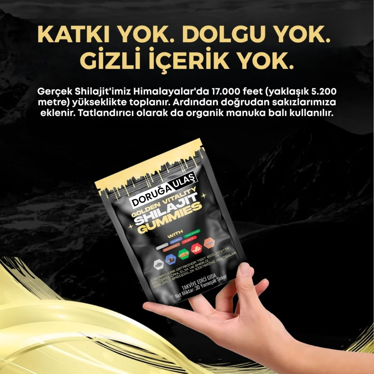 Doruğa Ulaş™ Shilajit-Doğal Testosteron ve Performans Arttırıcı Gıda Takviyesi