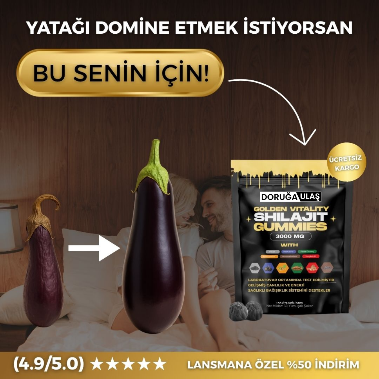 Doruğa Ulaş™ Shilajit-Doğal Testosteron ve Performans Arttırıcı Gıda Takviyesi
